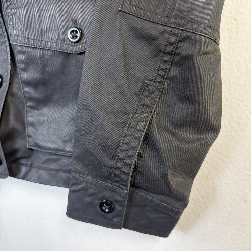 J. Crew Womens Utility Jacket Barbour Waxed Small Washed Aged Black urban rugged - Picture 4 of 14